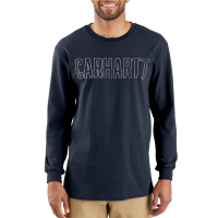 Carhartt Mens 103841 Workwear Block Logo Graphic Long Sleeve T-Shirt - Navy X-Large Tall