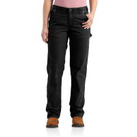 Carhartt | Women's 102080 Factory 2nd Crawford Pant II | Black | 4W x Short | Slightly Fitted | Mid Rise | Rugged Flex'Technology | Dungarees