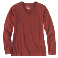 Carhartt  102761 Closeout Women's Lockhart Long Sleeve V-Neck T-Shirt - Henna Heather Nep Medium Regular