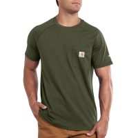 Carhartt | Men's 100410 Factory 2nd Force Short Sleeve Pocket T-Shirt | Moss | 4X-Large Regular | Relaxed Fit | 65% Cotton / 35% Polyester | 5.75 Ounce | Dungarees