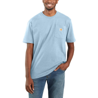 Carhartt | Men's K87 Factory 2nd Short Sleeve Pocket T-Shirt | Tourmaline Heather | Medium Regular | Original Fit | 100% Cotton | 6.75 Ounce | Dungarees