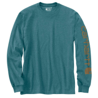 Carhartt | Men's K231 Factory 2nd Long Sleeve Logo T-Shirt | Blue Spruce Heather | 2X-Large Tall | Original Fit | 100% Cotton | 6.75 Ounce | Dungarees