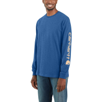 Carhartt | Men's K231 Factory 2nd Long Sleeve Logo T-Shirt | Light Cobalt Heather | 2X-Large Regular | Original Fit | 100% Cotton | 6.75 Ounce | Dungarees