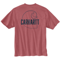 Carhartt Mens 104611 Factory 2nd Heavyweight Carhartt C Graphic Short Sleeve T-Shirt - Blush Pink Heather 2X-Large Tall