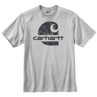 Carhartt Mens 104867 Factory 2nd Heavyweight Camo Carhartt C Graphic Short Sleeve T-Shirt - Heather Gray Large Tall