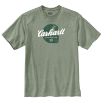 Carhartt Mens 104732 Factory 2nd Relaxed Fit Heavyweight Short-Sleeve Shamrock Graphic T-Shirt - Leaf Green Heather 3X-Large Tall