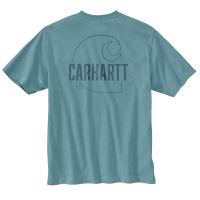 Carhartt Mens 104611 Factory 2nd Heavyweight Carhartt C Graphic Short Sleeve T-Shirt - Tourmaline Heather Large Regular