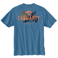 Carhartt Mens 104615 Factory 2nd Heavyweight Outdoor Graphic Short Sleeve T-Shirt - Coastal Heather Large Regular