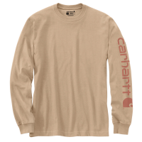 Carhartt | Men's K231 Factory 2nd Long Sleeve Logo T-Shirt | White Truffle | Large Regular | Original Fit | 100% Cotton | 6.75 Ounce | Dungarees