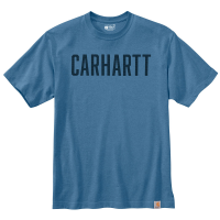 Carhartt Mens 104609 Factory 2nd Heavyweight Block Logo Graphic Short Sleeve T-Shirt - Coastal Heather 2X-Large Regular