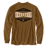Carhartt Mens 104893 Factory 2nd Relaxed Fit Heavyweight Sleeve Logo Graphic T-Shirt - Oiled Walnut Heather 2X-Large Regular