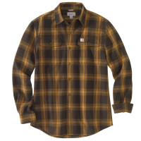 Carhartt Mens 104451 Closeout Original Fit Flannel Shirt - Dark Brown Medium Regular