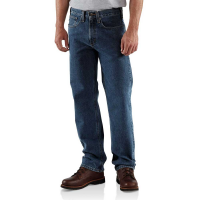 Carhartt Mens B480 Straight Leg Traditional Fit Jean - Dark Vintage Blue 32W x 36L