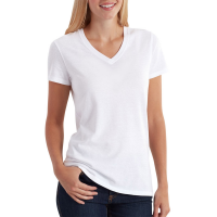 Carhartt  102452 Closeout Women's Lockhart Short Sleeve V-Neck T-Shirt - White 2X-Large Regular