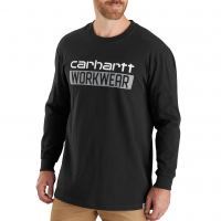 Carhartt Men's 104431 Closeout Heavyweight Workwear Graphic Long Sleeve T-Shirt - Black Large Tall