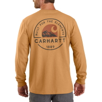 Carhartt Men's 104438 Factory 2nd Heavyweight Built for the Elements Graphic Long Sleeve T-Shirt - Yellowstone Heather Small Regular