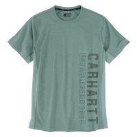 Carhartt Mens 105202 Carhartt Force Relaxed Fit Midweight Short-Sleeve Logo Graphic T-Shirt  - Succulent Heather X-Large Tall