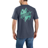 Carhartt Mens 105182 Relaxed Fit Heavyweight Short Sleeve Outdoor Graphic T-Shirt - Bluestone Large Tall