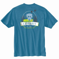 Carhartt Mens 105184 Loose Fit Heavyweight Short Sleeve Dog Graphic T-Shirt - Blue Lagoon Heather 3X-Large Tall