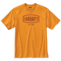 Carhartt Mens 105185 Loose Fit Heavyweight Short-Sleeve Logo Graphic T-Shirt - Marigold Heather Large Tall