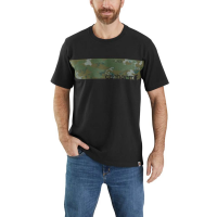 Carhartt Men's 105205 Relaxed Fit Heavyweight Short-Sleeve Camo Logo Graphic T-Shirt - Black Large Regular