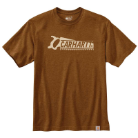 Carhartt Mens 105181 Relaxed Fit Heavyweight Short Sleeve Saw Graphic T-Shirt - Oiled Walnut Heather 2X-Large Regular