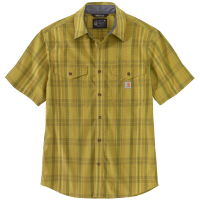 Carhartt Mens 105174 Rugged Flex Relaxed Fit Lightweight Plaid Short Sleeve Shirt  - True Olive 4X-Large Regular