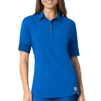 Carhartt  C12710 Women's Force Cross-Flex Modern Fit Covertible Sleeve Scrub Shirt - Royal Blue 2X-Large Regular