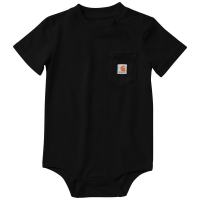 Carhartt  CA6270 Short-Sleeve Logo Pocket Bodysuit  - Caviar Black 12 Months