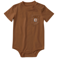 Carhartt  CA6270 Short-Sleeve Logo Pocket Bodysuit  - Carhartt Brown 6 Months