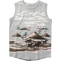 Carhartt  CA9869 Sleeveless Crewneck Mountain Landscape T-Shirt - Girls - Gray Heather X-Small (7)
