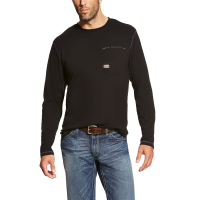 Ariat Mens AR1658 Rebar Workman Long Sleeve T-Shirt - Black Large Tall