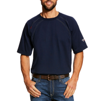 Ariat Mens 10025370 Flame-Resistant Short Sleeve Work Crew - Navy Large Tall