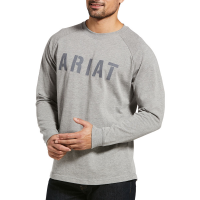 Ariat Mens 10032849 Rebar Cottonstrong Block T-Shirt - Heather Gray 2X-Large Regular