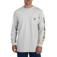 Carhartt Mens 101153 Closeout Flame-Resistant Force Graphic Long-Sleeve T-Shirt - Light Gray 3X-Large Regular