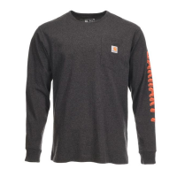 Carhartt Mens 104886 Factory 2nd Loose Fit Heavyweight Long Sleeve Graphic T-Shirt - Carbon Heather Large Regular