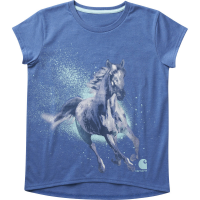 Carhartt  CA9860 Short-Sleeve Crewneck Running Horse T-Shirt - Girls - Bright Cobalt Heather X-Large (14)