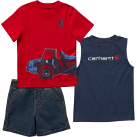 Carhartt  CG8804 T-Shirt and Denim Short Set - Boys - Medium Wash 3 Toddler