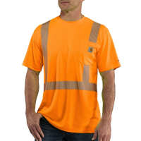 Carhartt Mens 100495 Force Class 2 High-Visibility Short Sleeve T-Shirt - Bright Orange Small Regular