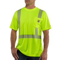 Carhartt Mens 100495 Force Class 2 High-Visibility Short Sleeve T-Shirt - Bright Lime Small Regular
