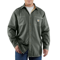 Carhartt Men's 100432 Closeout Flame-Resistant Canvas Shirt Jac - Moss Large Regular