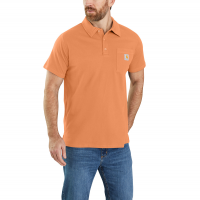 Carhartt Mens 103569 Force Delmont Short Sleeve Polo Shirt - Dusty Orange 3X-Large Regular