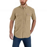 Carhartt Mens 105292 Force Relaxed Fit Lightweight Short Sleeve Shirt - Dark Khaki Small Regular