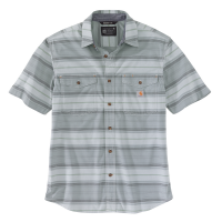 Carhartt Mens 105174 Rugged Flex Relaxed Fit Lightweight Plaid Short Sleeve Shirt  - Carhartt Gray Small Regular
