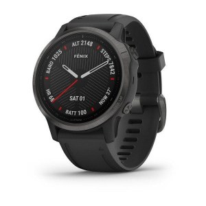 Garmin fnix(R) 6S Sapphire Multisport GPS Watch - Pro Features - Carbon Gray Dlc With Black Band
