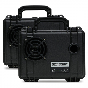 DemerBox 2 Pack of Barrow Black DB1 Speakers - Waterproof Bluetooth Speaker - Incredibly Loud & Clear - 40+ Hours of Battery - Made In The USA