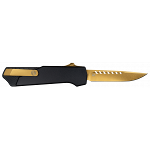Diamondback Knifeworks Southern Grind Arachnid  3.20" Otf Knife - Black Aluminum Handle Features Blood Groove On Blade Includes Pocket Clip - Drop Poi