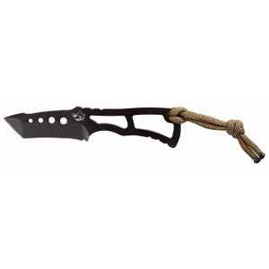 Diamondback Knifeworks Southern Grind Vermin 2.25" Fixed Blade Knife - 2.63" Black Skeletonized Handle - Includes Lanyard/sheath - Tanto Plain Black P