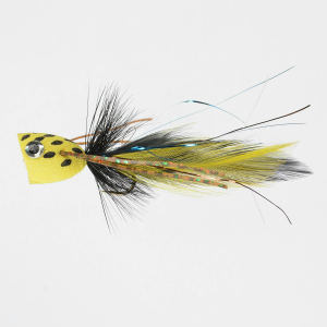 Perfect Hatch Dry Popper Poppin Bug Yellow/Black Fly Size - #06 Color - Yellow/Black