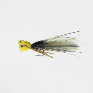 Perfect Hatch Dry Popper Poppin Bug Yellow/Black Fly Size - #10 Color - Yellow/Black